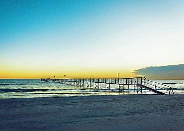 Rimini beach at sunrise