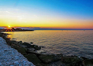 Adriatic sea at sunset