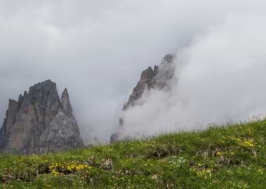 rocky mountain and cloudy