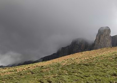 rocky mountain and cloudy
