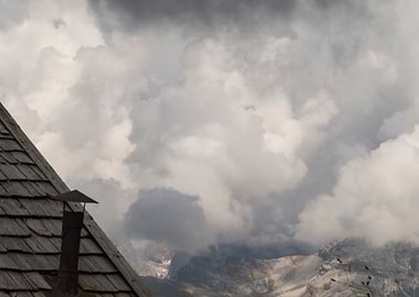 rocky mountain and cloudy