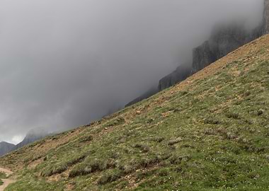 rocky mountain and cloudy