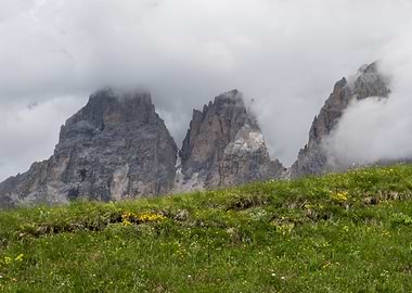 rocky mountain and cloudy