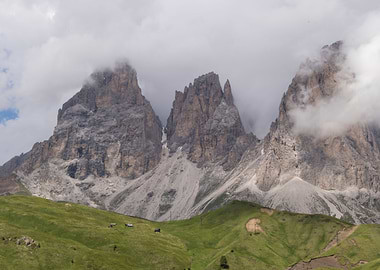 rocky mountain and cloudy