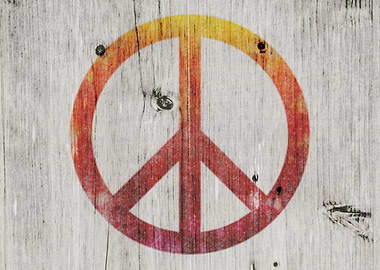 Wood gray peace symbol col