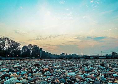 Pebble beach on Ticino