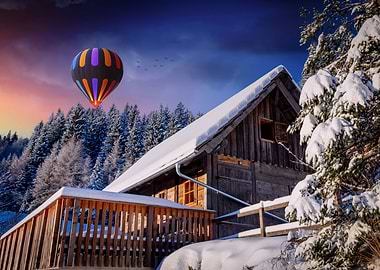 Hot Air Balloon Landscape