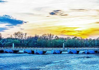 Boats bridge on Ticino
