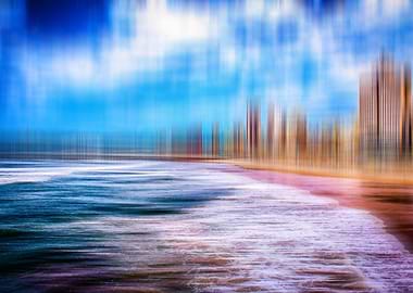 City mirage by the sea