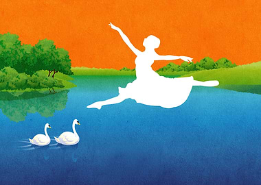 Ballet dance with swans