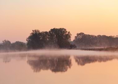 Reflections over a lake
