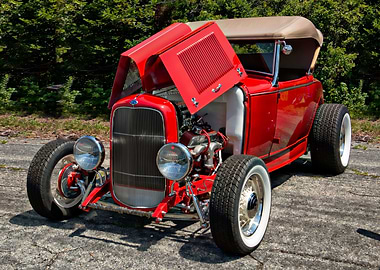Vintage Hot Rod Open Hood