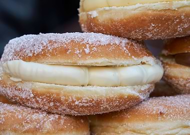 cream and chocolate donuts