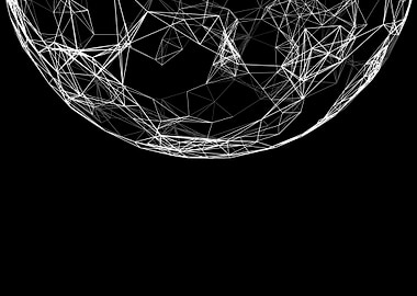 white polygon outline