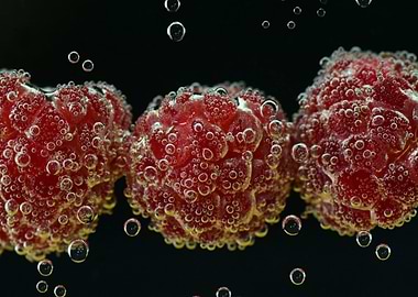 Raspberries Air Bubbles