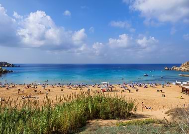 Golden Bay Beach In Malta