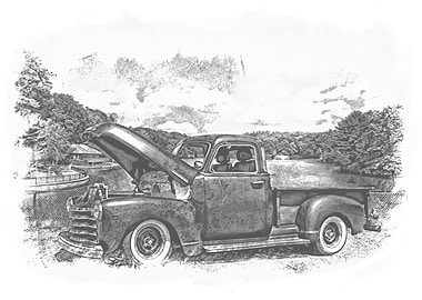 Classic Chevy Truck Sketch