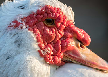 Muscovy duck on pond