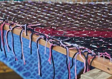 old loom weaving