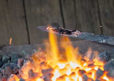 blacksmith works red hot