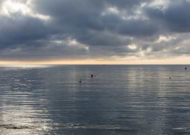 stormy sky and reflections