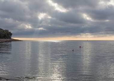 stormy sky and reflections