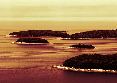Istrian islands scattered