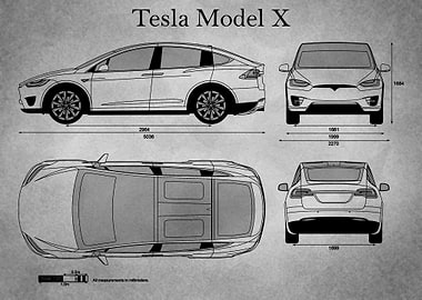 Tesla Model X gray old
