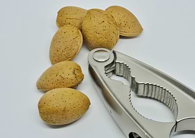 Almonds with nutcracker