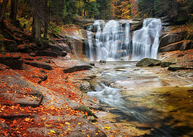 Mumlava Waterfall Czechia