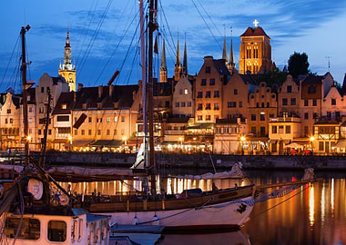 Gdansk Old Town River View