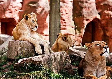 Three Lionesses