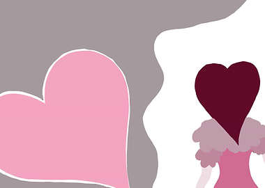 Love and girl painting