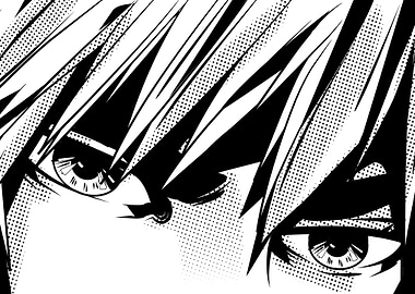 Anime eyes look inside