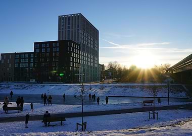 Amsterdam coverd in ice