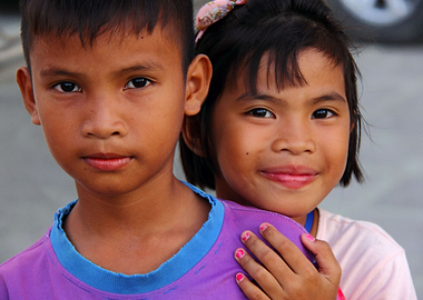 Asian sibling portrait