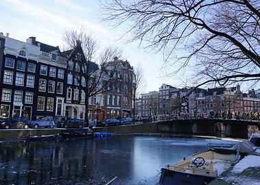 Amsterdam coverd in ice