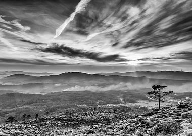 The distant mountains