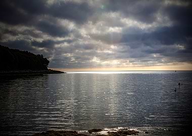 stormy sky and reflections