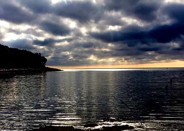 stormy sky and reflections