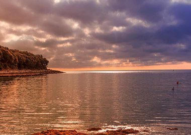 stormy sky and reflections