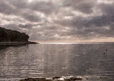 stormy sky and reflections