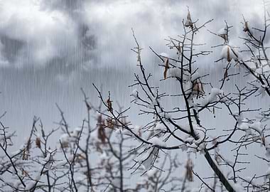 tree and snow in winter