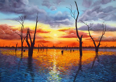 Sunrise over Lake Mulwala