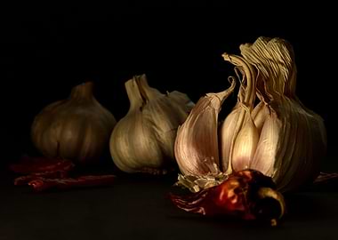 Garlic and Chilli close up