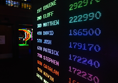 Arcade high score table
