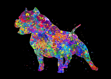 Pitbull Dog watercolor