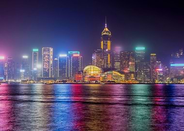 Illuminated night city