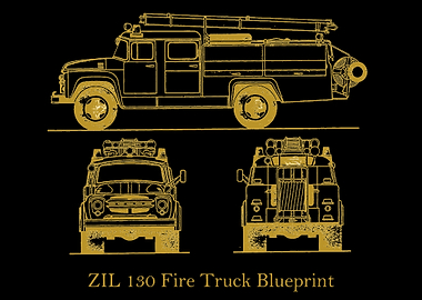 ZIL 130 Fire Truck gold
