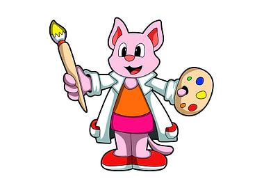 Cat Painter Brush Colours